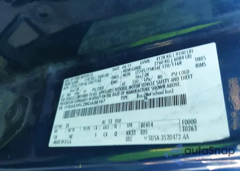 2011 Ford E-350 Super Duty Xlt from USA, damaged, VIN 1FBSS3BL2BDA98167